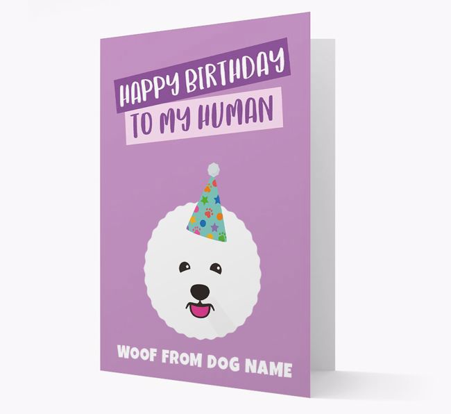 Personalized 'Happy Birthday To My Human' Card with {breedCommonName} Icon